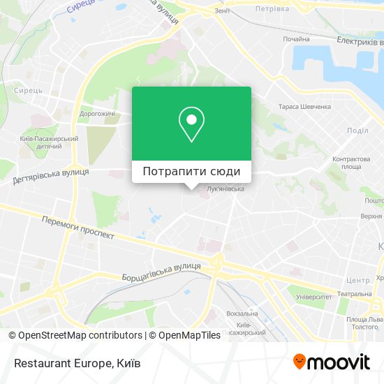 Карта Restaurant Europe