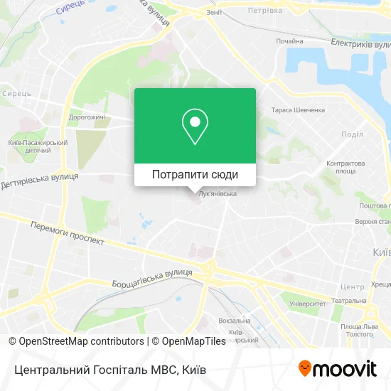 Карта Центральний Госпіталь МВС