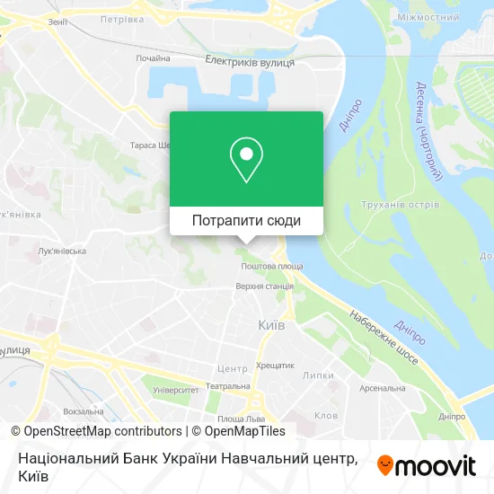 Карта Національний Банк України Навчальний центр