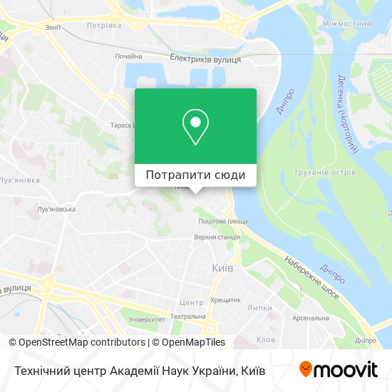 Карта Технічний центр Академії Наук України