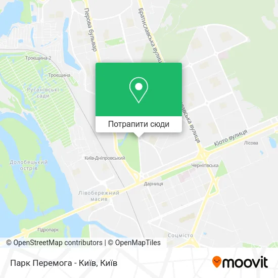 Карта Парк Перемога - Київ