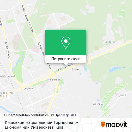 Карта Київський Національний Торгівельно-Економічний Університет