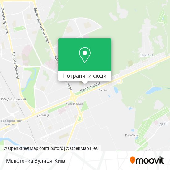Карта Мілютенка Вулиця