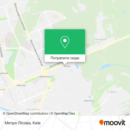 Карта Метро-Лісова