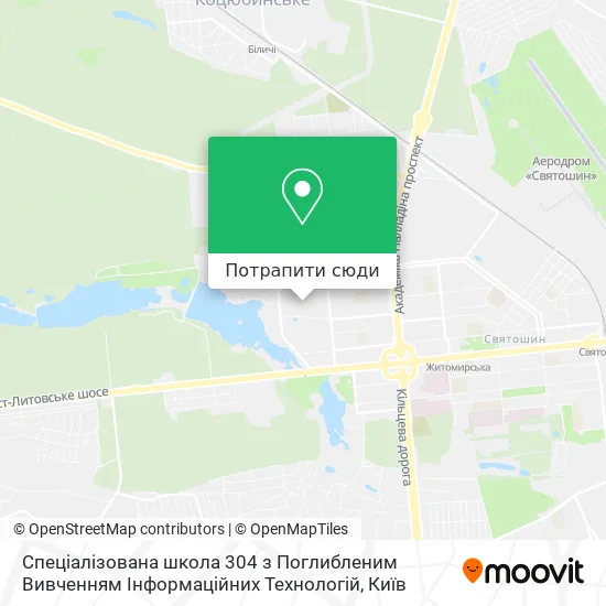 Карта Спеціалізована школа 304 з Поглибленим Вивченням Інформаційних Технологій