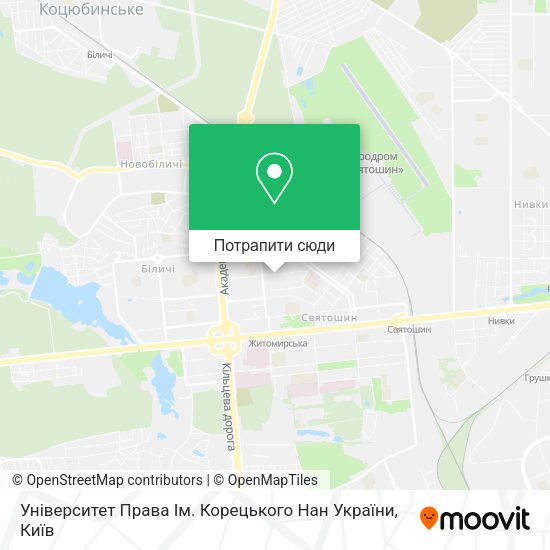 Карта Університет Права Ім. Корецького Нан України