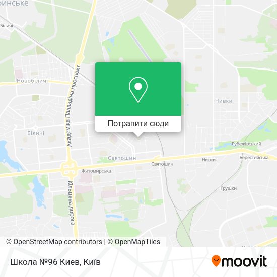 Карта Школа №96 Киев