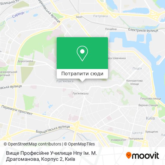 Карта Вище Професійне Училище Нпу Ім. М. Драгоманова, Корпус 2