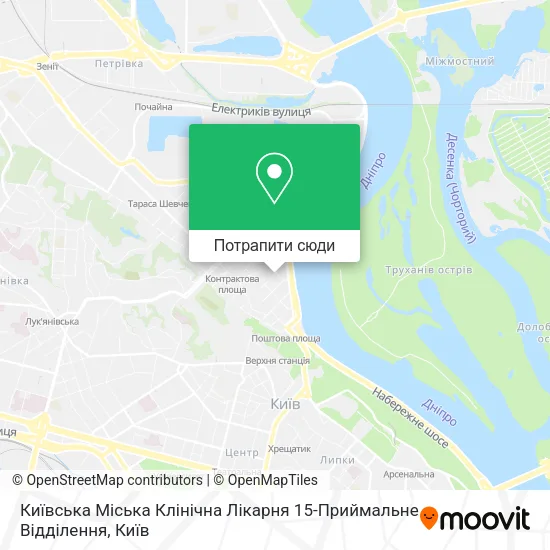 Карта Київська Міська Клінічна Лікарня 15-Приймальне Відділення