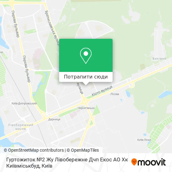 Карта Гуртожиток №2 Жу Лівобережне Дчп Екос АО Хк Київміськбуд