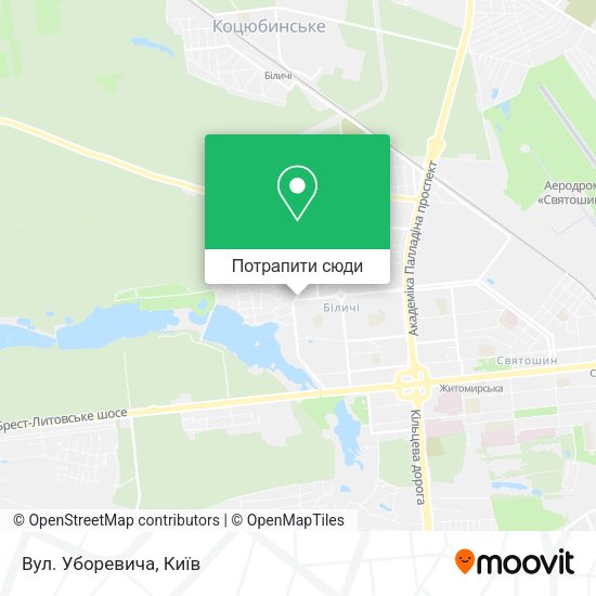 Карта Вул. Уборевича