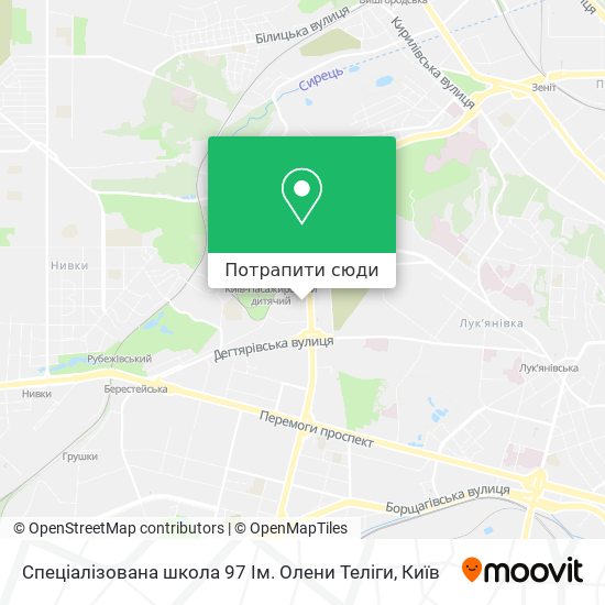Карта Спеціалізована школа 97 Ім. Олени Теліги