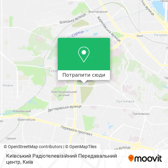 Карта Київський Радіотелевізійний Передавальний центр