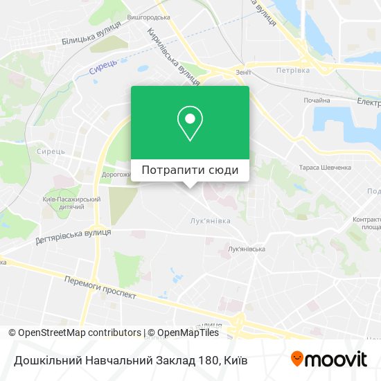 Карта Дошкільний Навчальний Заклад 180