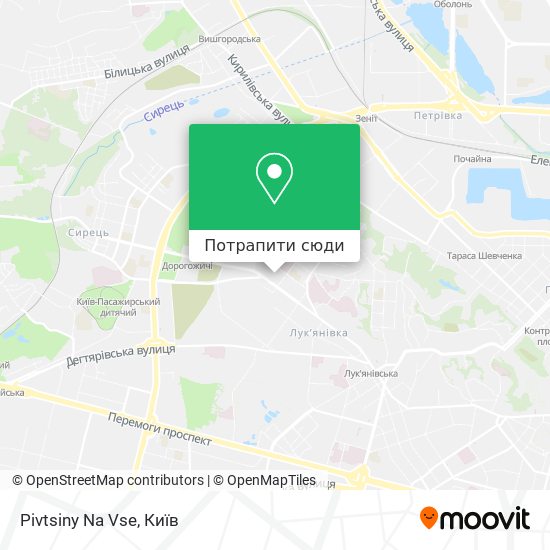 Карта Pivtsiny Na Vse