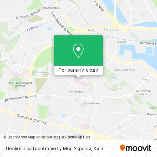 Карта Поліклініка Госпіталю Гу Мвс України