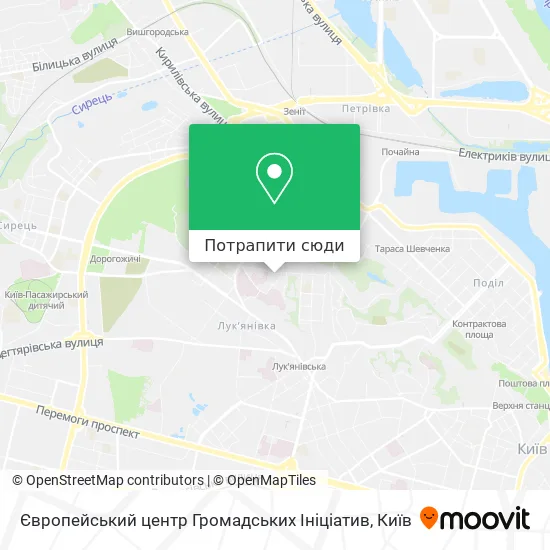 Карта Європейський центр Громадських Ініціатив