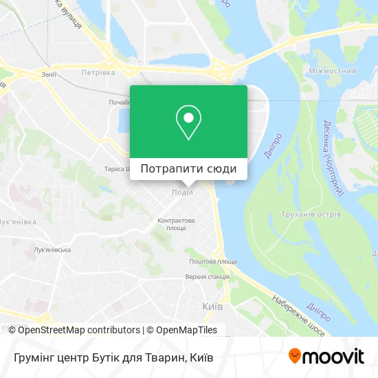 Карта Грумінг центр Бутік для Тварин