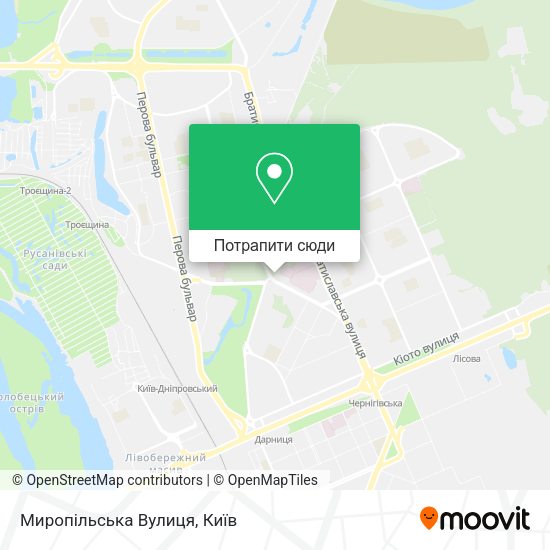 Карта Миропільська Вулиця