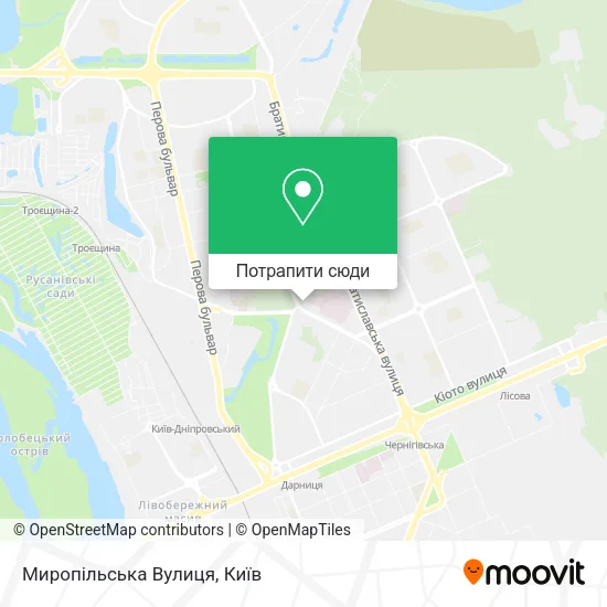 Карта Миропільська Вулиця