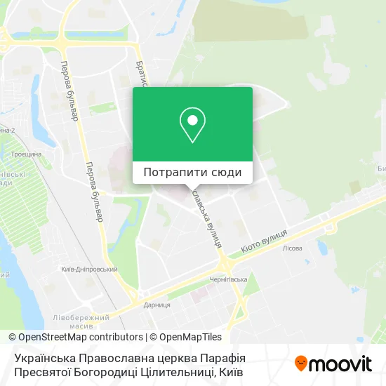 Карта Українська Православна церква Парафія Пресвятої Богородиці Цілительниці