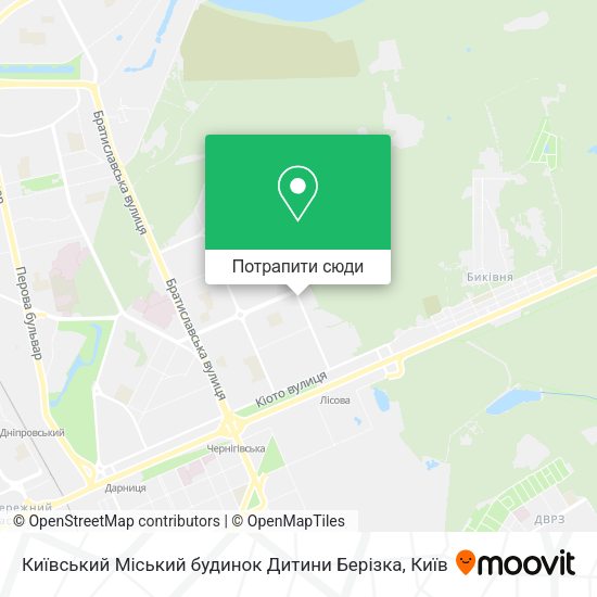 Карта Київський Міський будинок Дитини Берізка