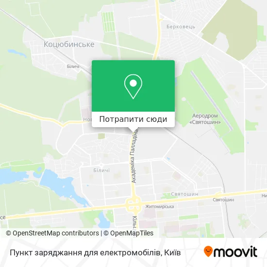 Карта Пункт заряджання для електромобілів