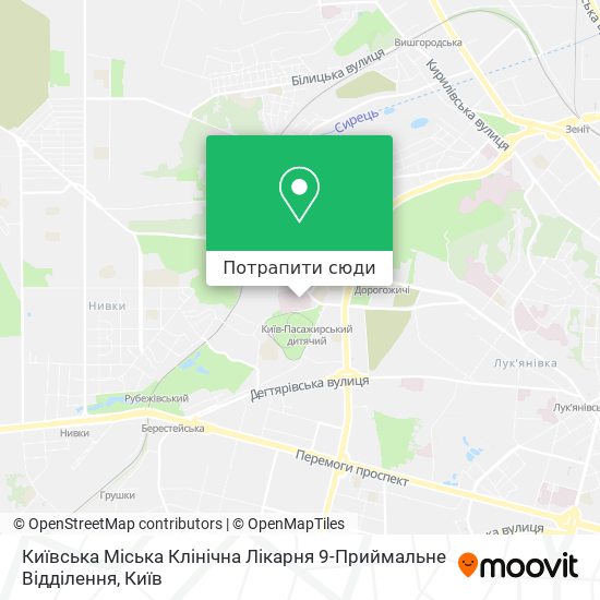 Карта Київська Міська Клінічна Лікарня 9-Приймальне Відділення