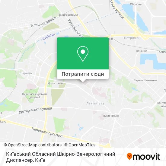 Карта Київський Обласний Шкірно-Венерологічний Диспансер