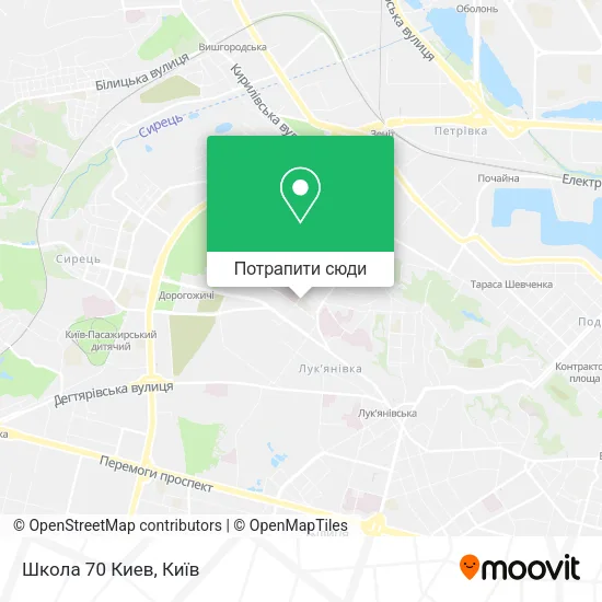 Карта Школа 70 Киев