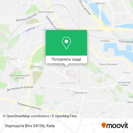 Карта Укрпошта Впз 04106