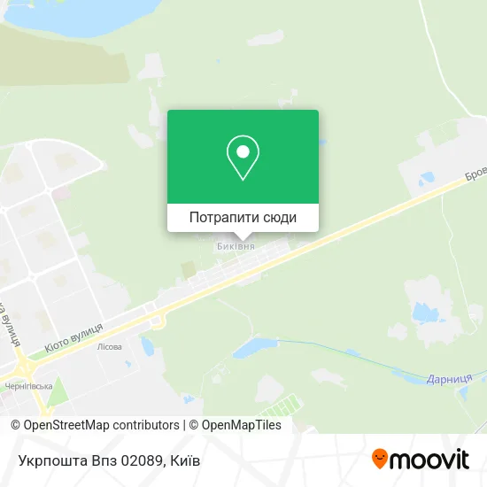 Карта Укрпошта Впз 02089