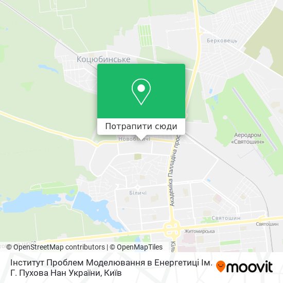 Карта Інститут Проблем Моделювання в Енергетиці Ім. Г. Пухова Нан України