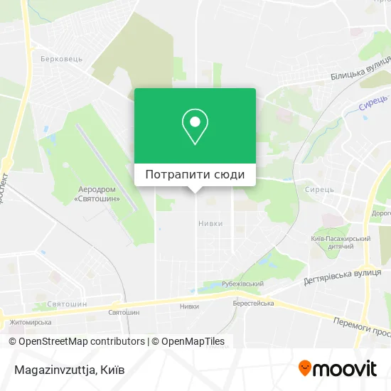 Карта Magazinvzuttja