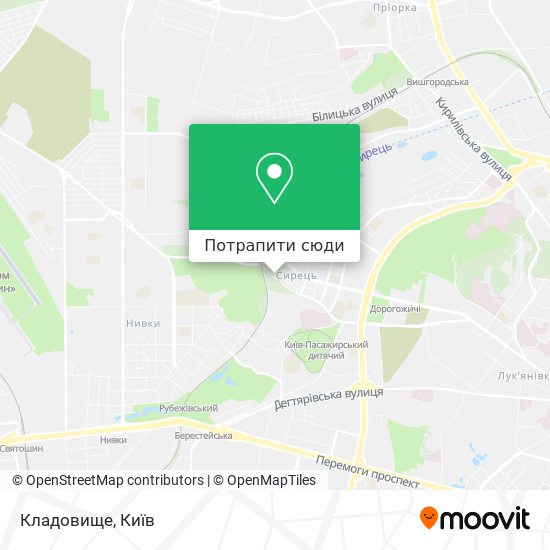Карта Кладовище