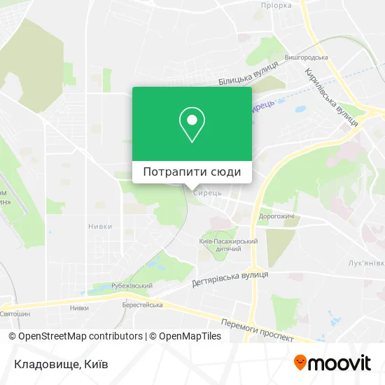 Карта Кладовище