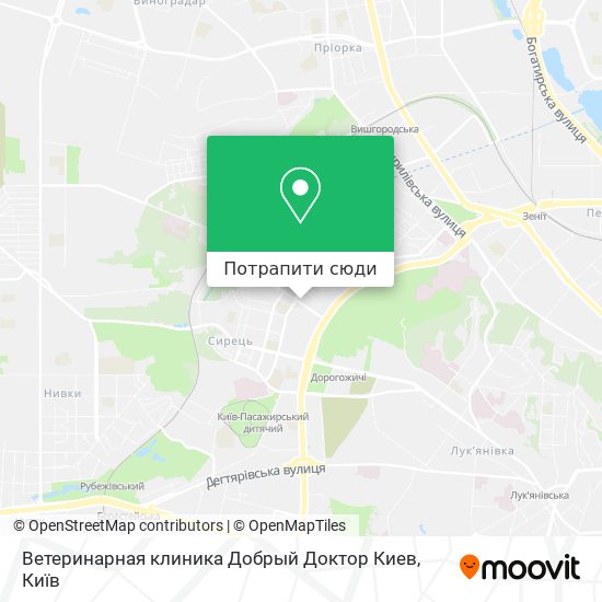 Карта Ветеринарная клиника Добрый Доктор Киев