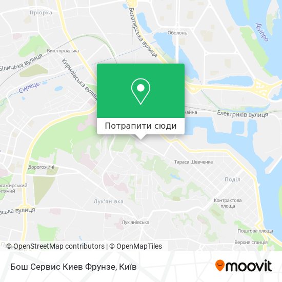 Карта Бош Сервис Киев Фрунзе