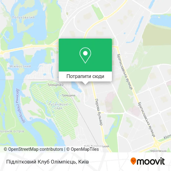 Карта Підлітковий Клуб Олімпієць