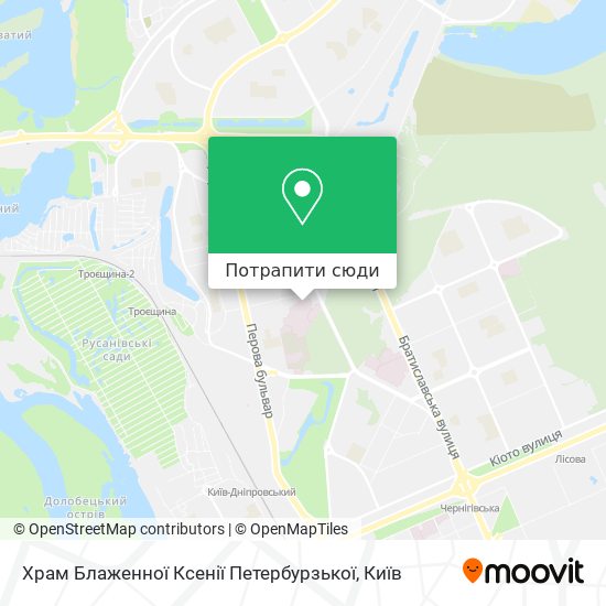 Карта Храм Блаженної Ксенії Петербурзької