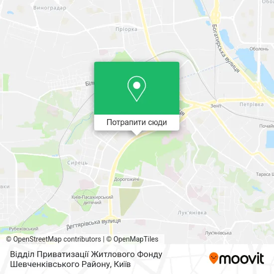 Карта Відділ Приватизації Житлового Фонду Шевченківського Району