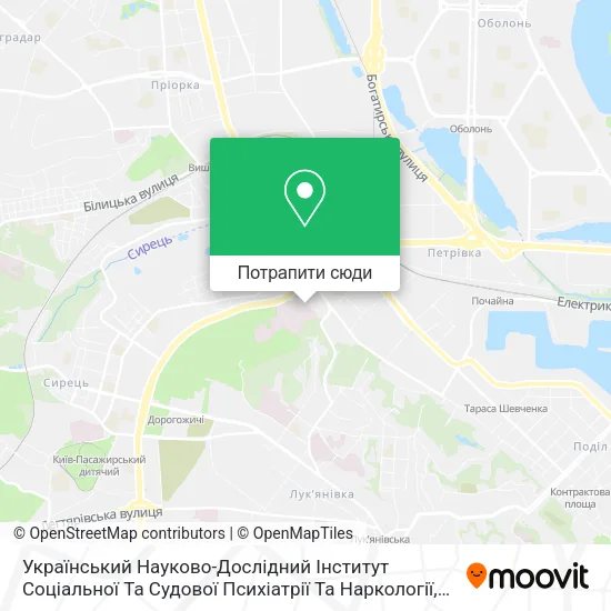 Карта Український Науково-Дослідний Інститут Соціальної Та Судової Психіатрії Та Наркології