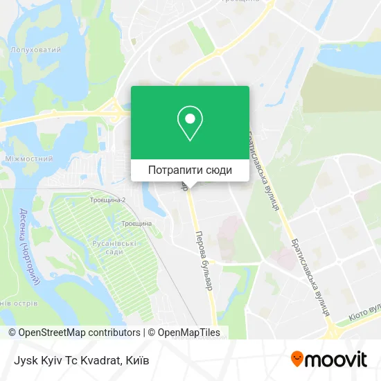 Карта Jysk Kyiv Tc Kvadrat