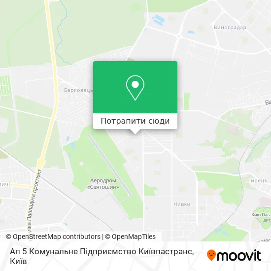 Карта Ап 5 Комунальне Підприємство Київпастранс