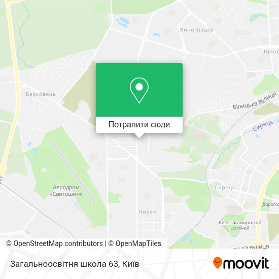 Карта Загальноосвітня школа 63