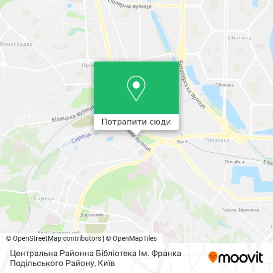Карта Центральна Районна Бібліотека Ім. Франка Подільського Району