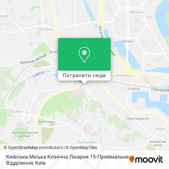Карта Київська Міська Клінічна Лікарня 15-Приймальне Відділення