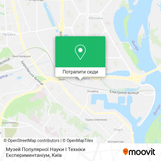 Карта Музей Популярної Науки І Техніки Експериментаніум