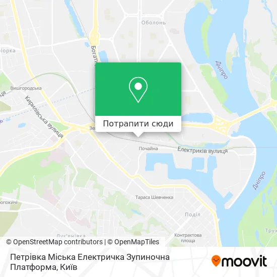 Карта Петрівка Міська Електричка Зупиночна Платформа