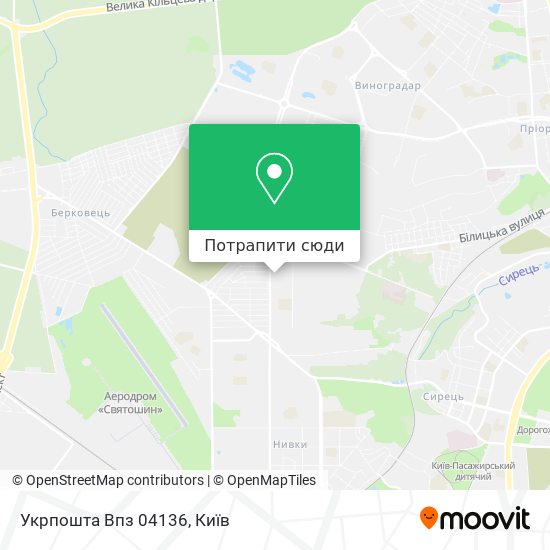 Карта Укрпошта Впз 04136